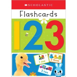Colorful educational number flashcards for children.