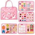 Pink children's educational activity bag set.